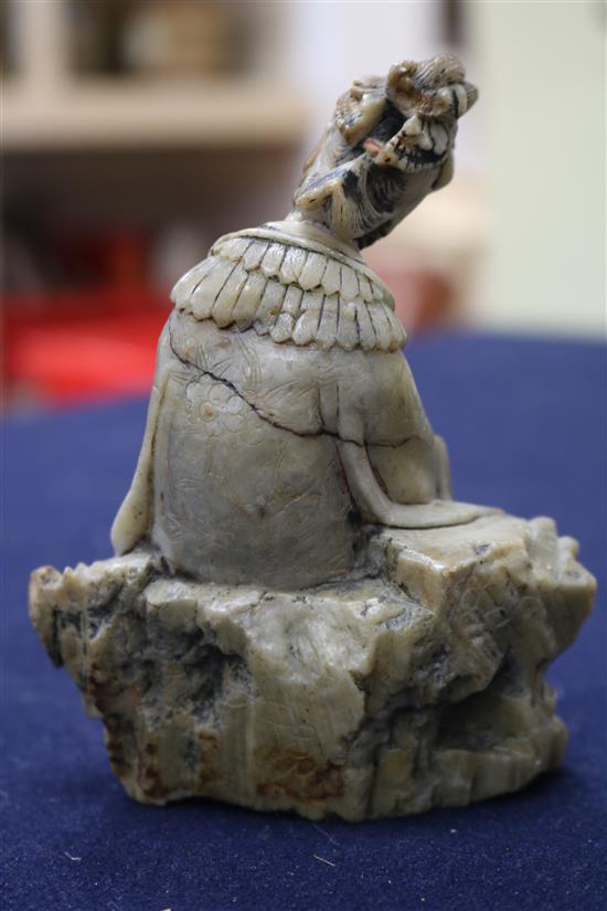 A Chinese soapstone figure of Xi Wangmu